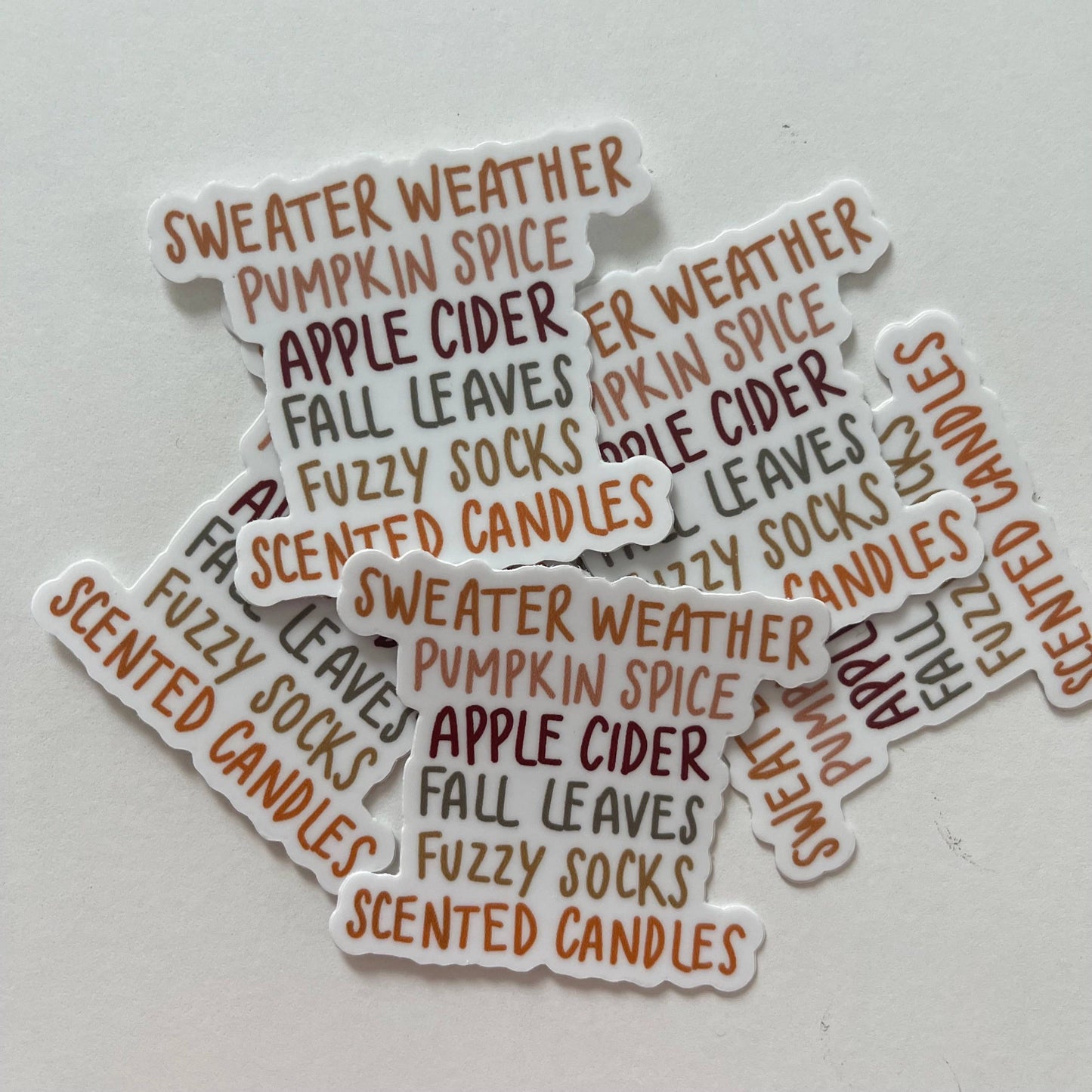 MINI Sweater Weather Fall Words Vinyl Stickers