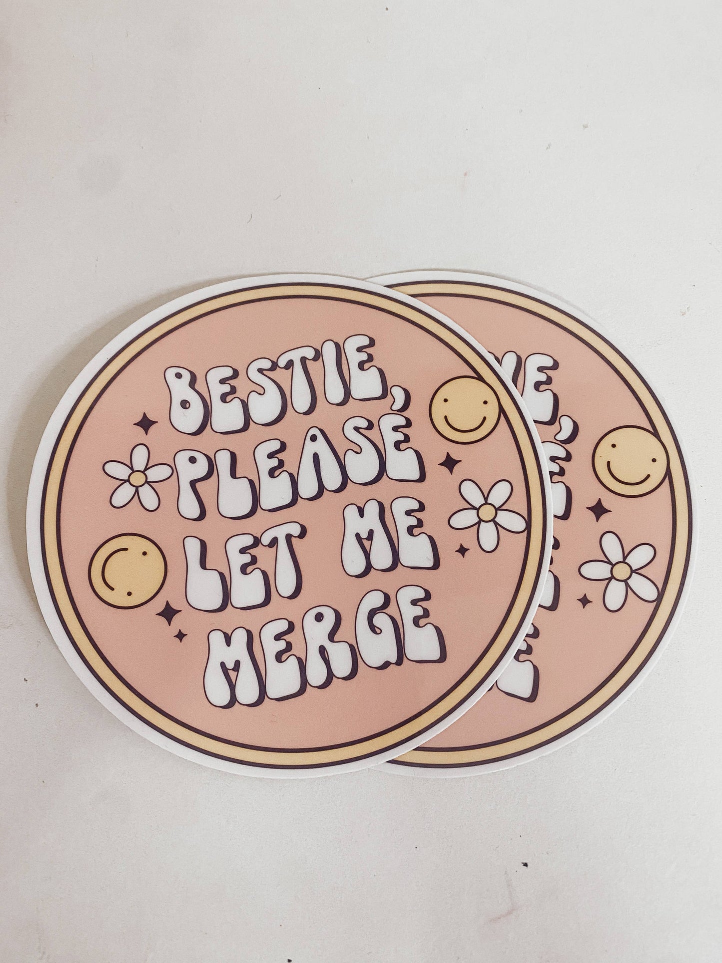 Bestie Please Let Me Merge Bumper Sticker