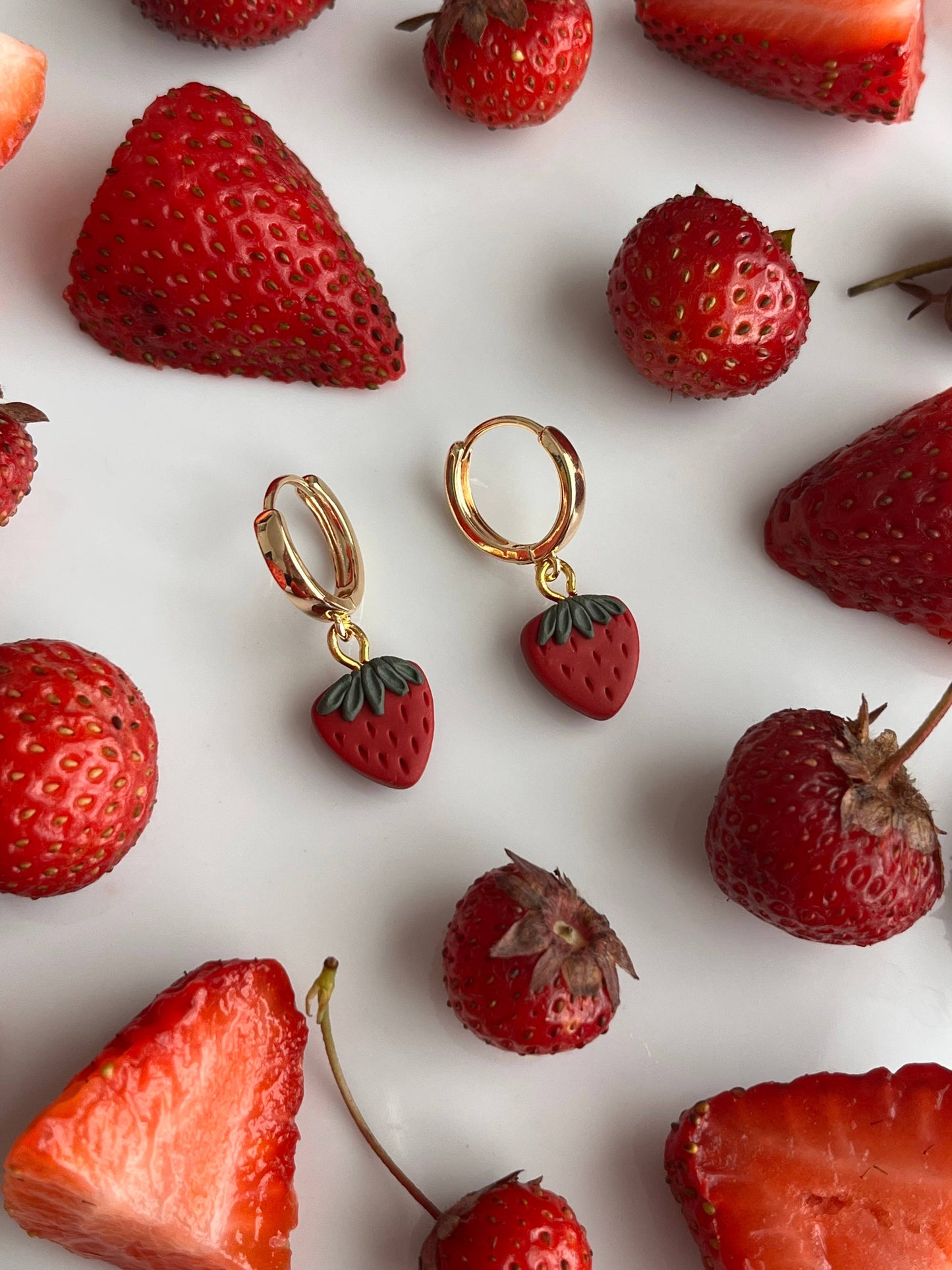 Strawberry Huggie Hoops Earrings