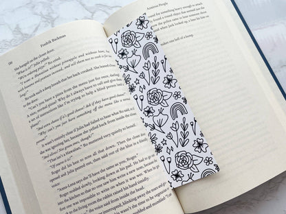 Color-It-In Florals Bookmark