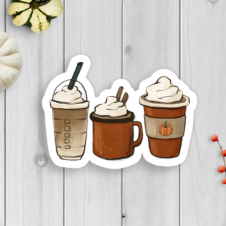 Fall Coffee Vinyl Sticker