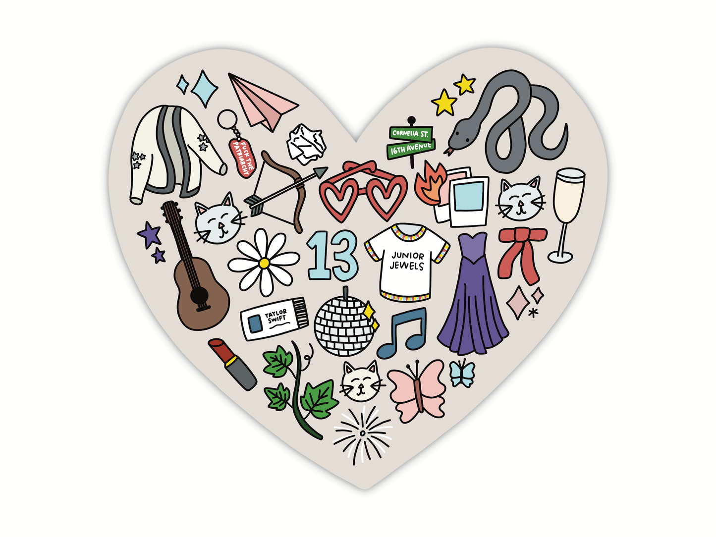 Swiftie Heart Sticker