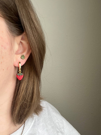 Strawberry Huggie Hoops Earrings