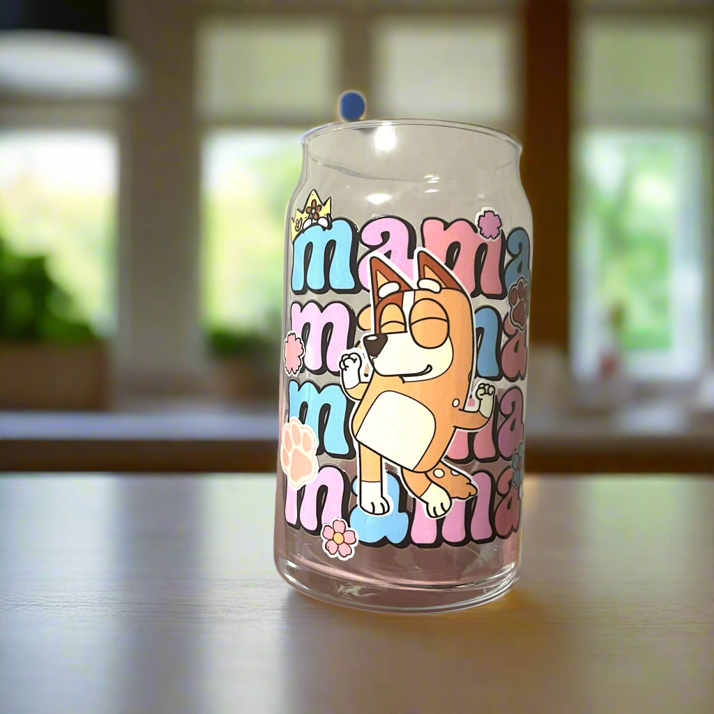 Mama 16oz Glass Can Cup