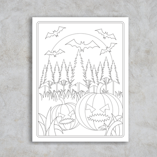 Halloween Scene 7 Coloring page