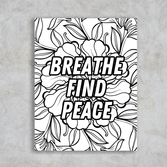 Breathe Find Peace Coloring Page