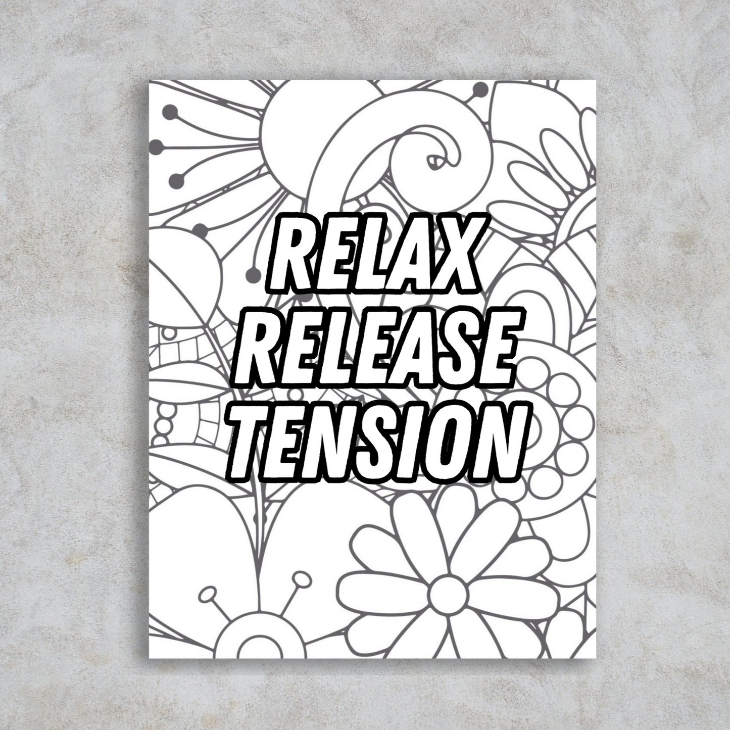 Relax Release Tension Coloring Page