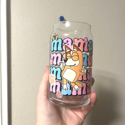 Mama 16oz Glass Can Cup