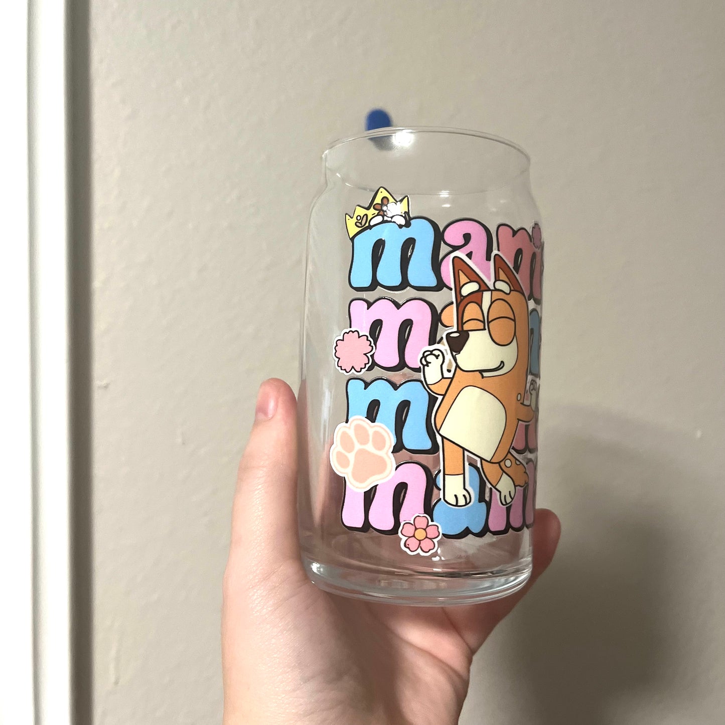 Mama 16oz Glass Can Cup