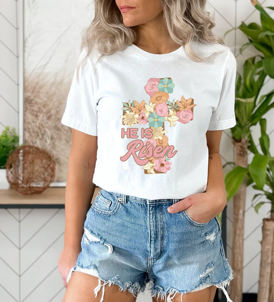 He is Risen Floral Tee