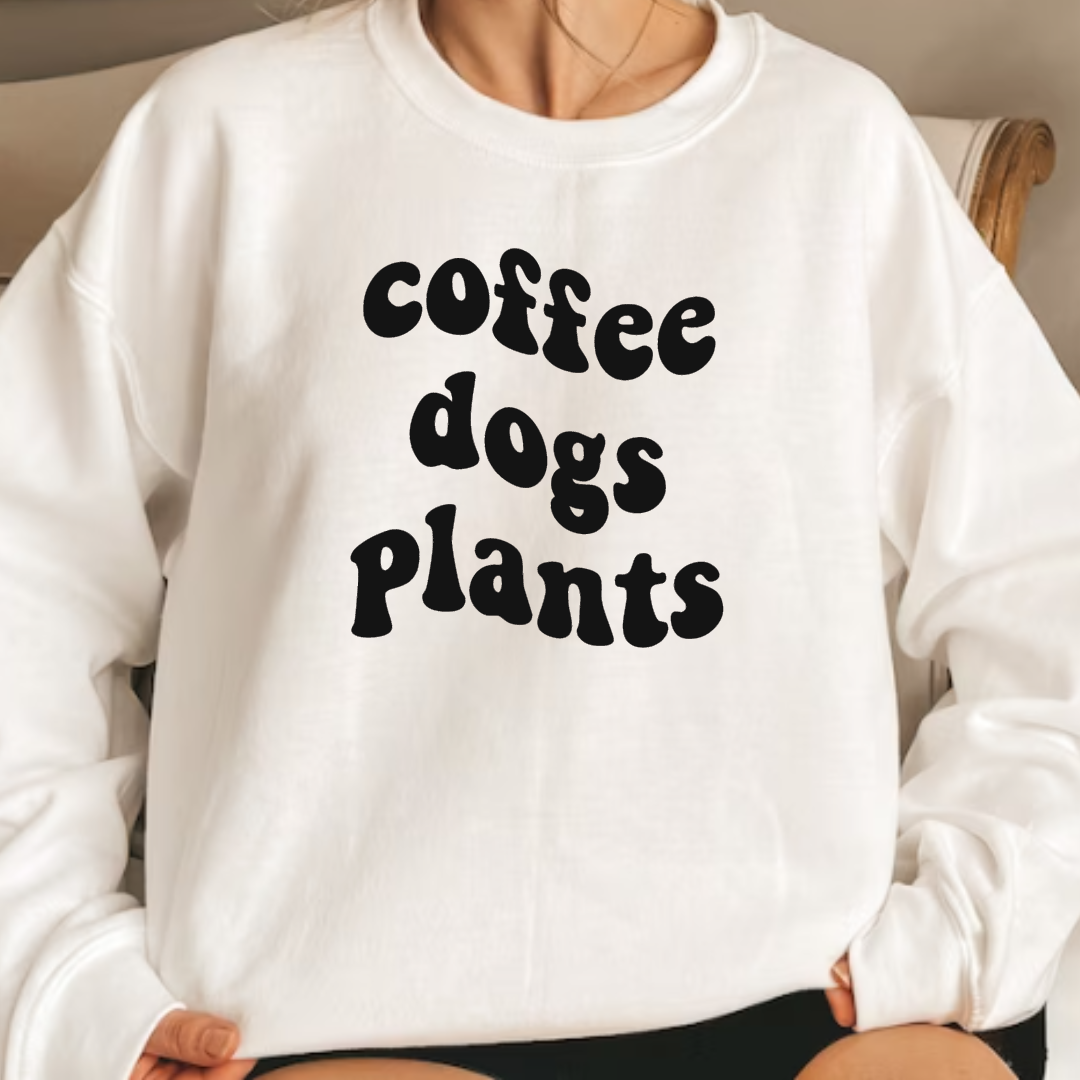 Coffee Dogs Plants Crewneck