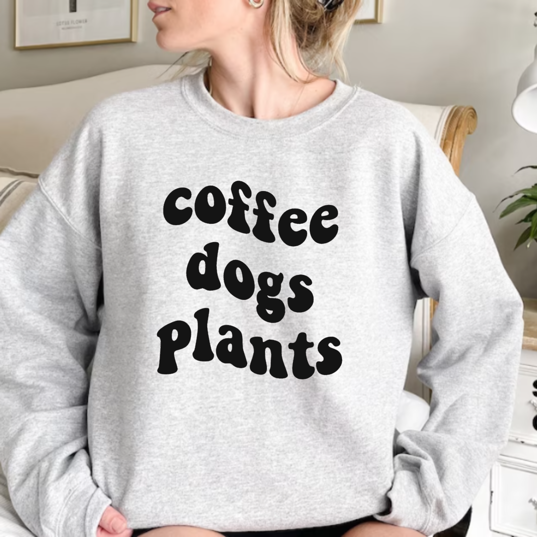 Coffee Dogs Plants Crewneck