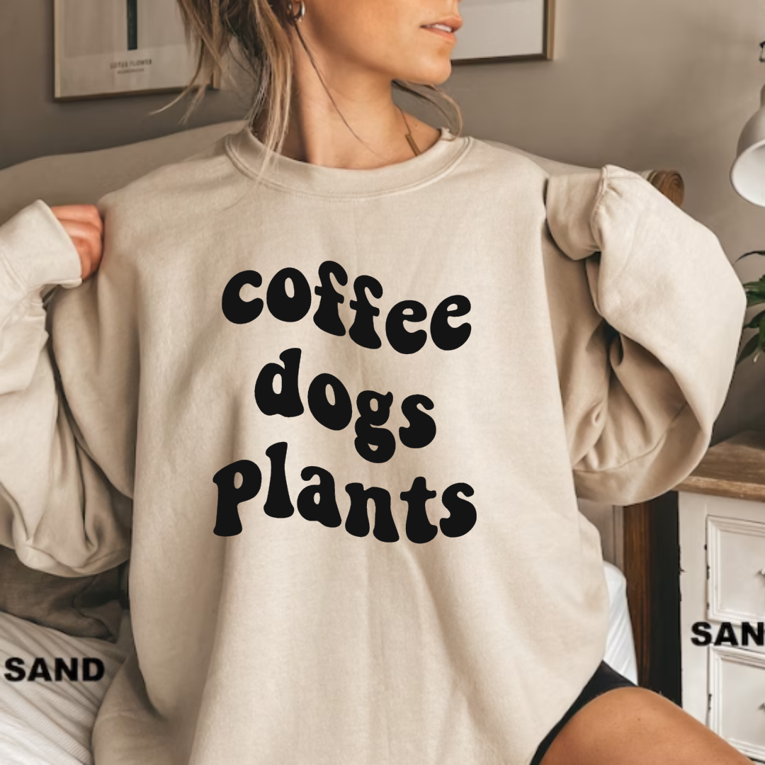 Coffee Dogs Plants Crewneck