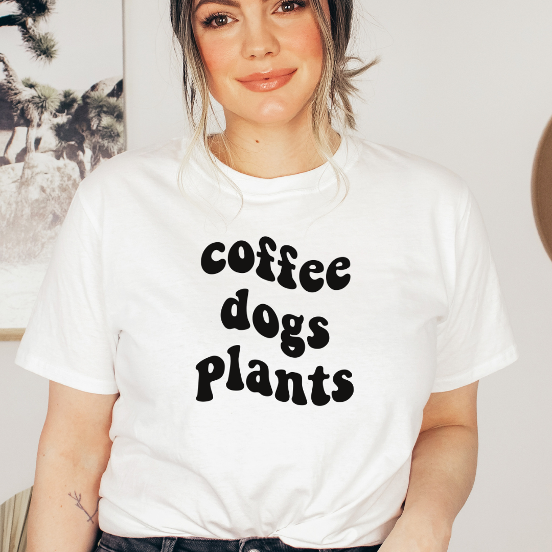 Coffee Dogs Plants Tee