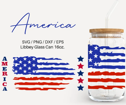 America glass can wrap PNG & SVG file