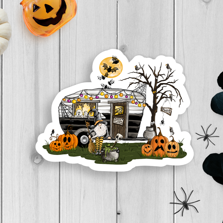 Halloween Camper Vinyl Sticker