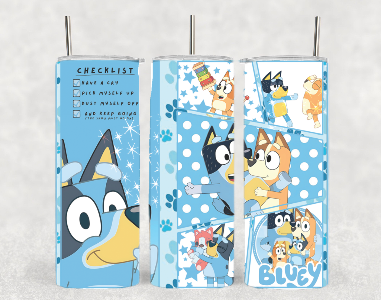 Blue Dog Checklist Cartoon Tumbler