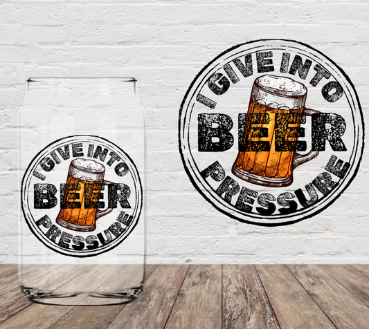 Beer Pressure 16oz Glass Can Cup