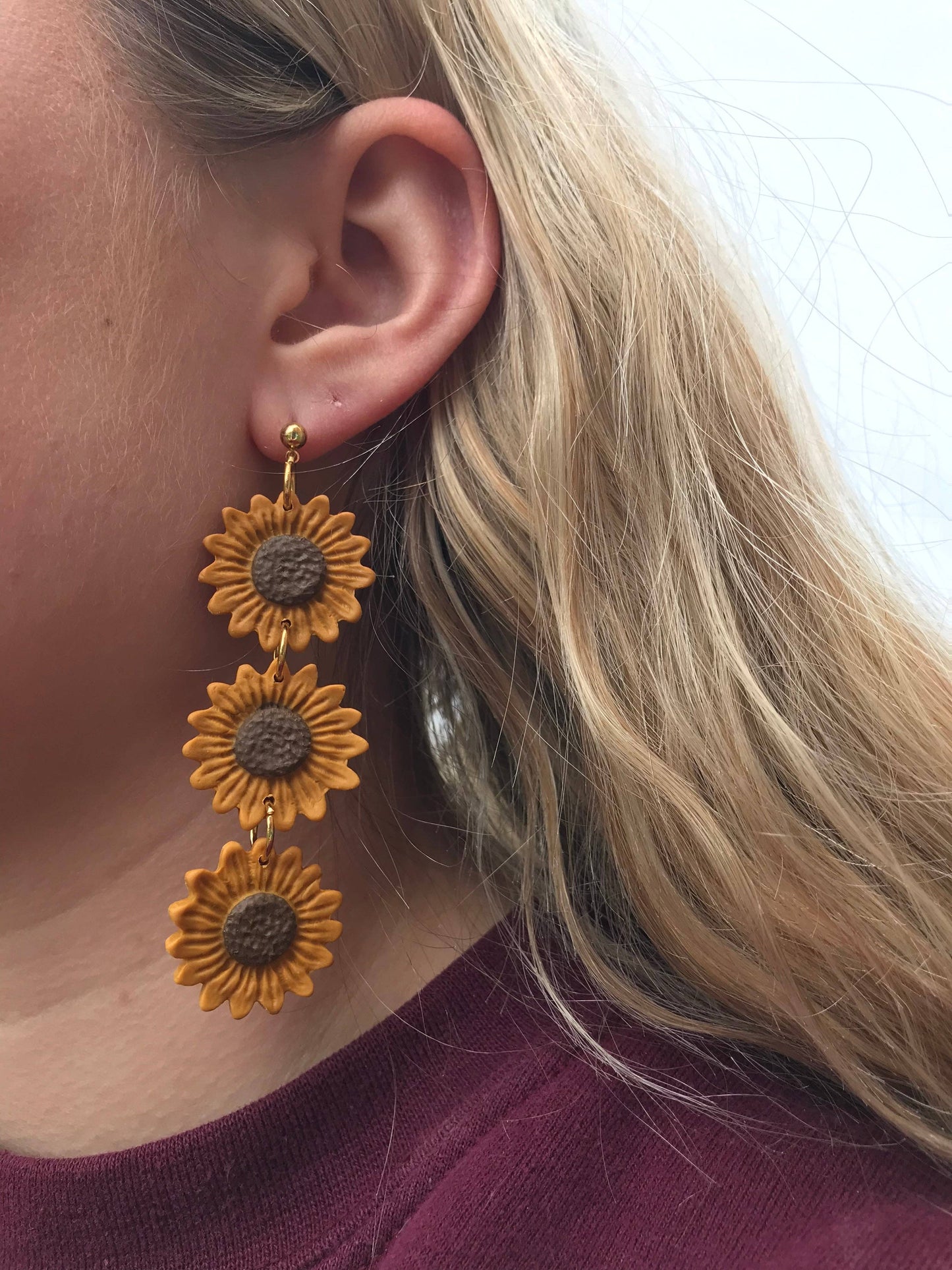 Sunflower Dangle Earrings