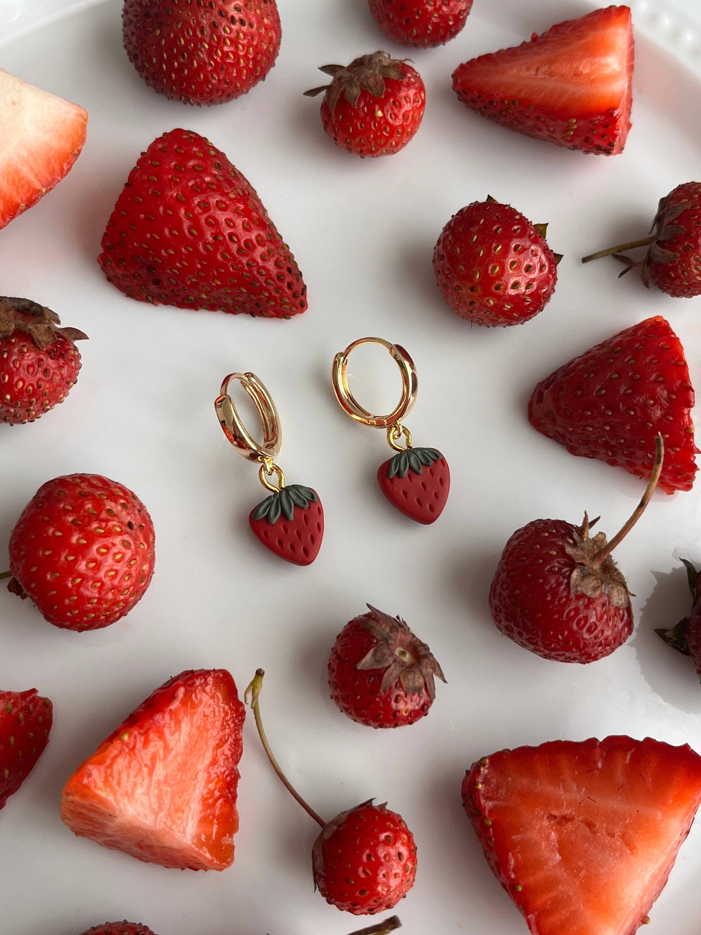 Strawberry Huggie Hoops Earrings