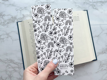 Color-It-In Florals Bookmark