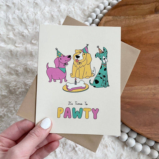 "It's Time To Pawty" Greeting Card