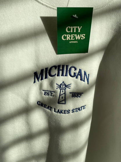 Michigan Embroidered Crew