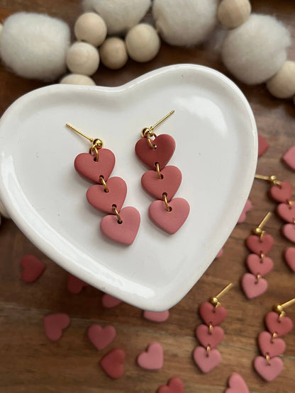 Pink Ombre Heart Dangles