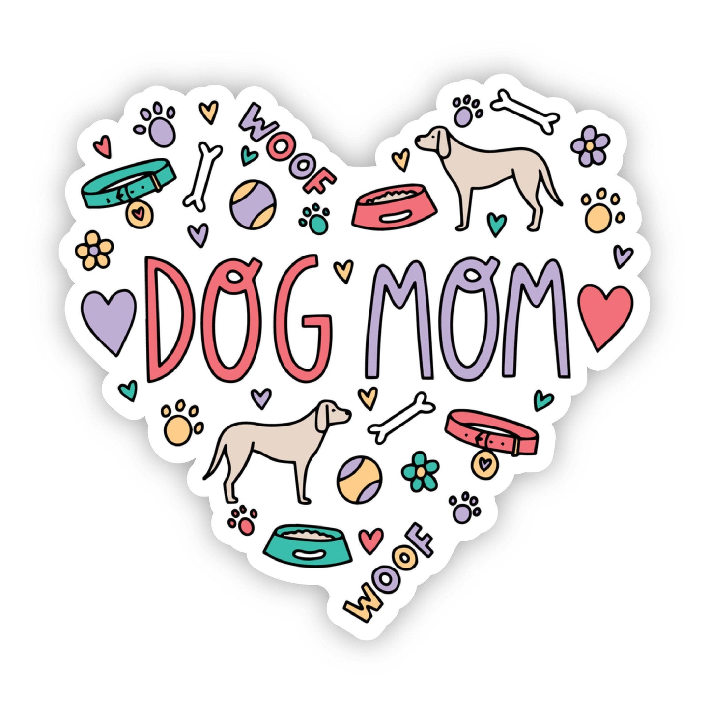 Dog Mom Heart Sticker