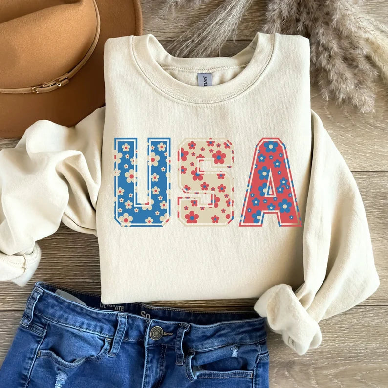 Floral USA Crewneck