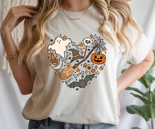 Spooky Doodles Heart Tee